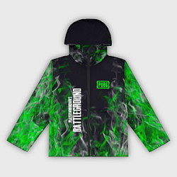 Ветровка с капюшоном женская Pubg - зелёное пламя, цвет: 3D-черный