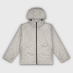 Женская ветровка Серебряные сердечки на сером фоне