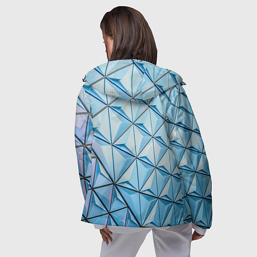 Женская ветровка Абстрактная киберпанк броня - Голубой / 3D-Черный – фото 4