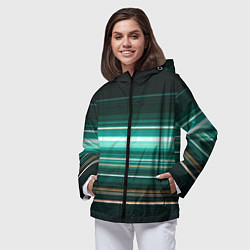 Ветровка с капюшоном женская Градиент фейерверк, цвет: 3D-черный — фото 2