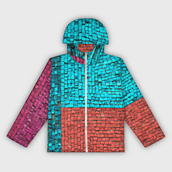 Ветровка с капюшоном женская Каменно-кирпичная броня - Оранжевый, цвет: 3D-белый