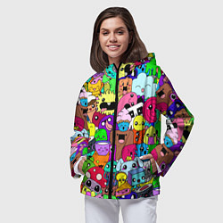Ветровка с капюшоном женская Монстрики Nastiprazdnik, цвет: 3D-черный — фото 2