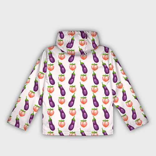 Женская ветровка Баклажаны и персики паттерн / 3D-Белый – фото 2