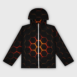 Ветровка с капюшоном женская Раскалённые соты - текстура, цвет: 3D-белый