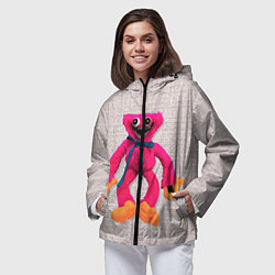 Ветровка с капюшоном женская Киси Миси объёмная игрушка - Kissy Missy, цвет: 3D-черный — фото 2