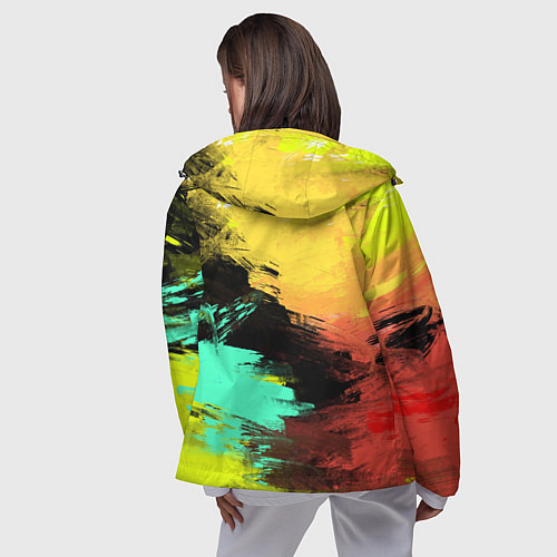 Женская ветровка Яркий красочный гранж / 3D-Черный – фото 4