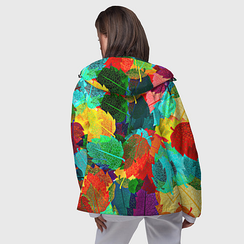 Женская ветровка Colored leaves / 3D-Черный – фото 4