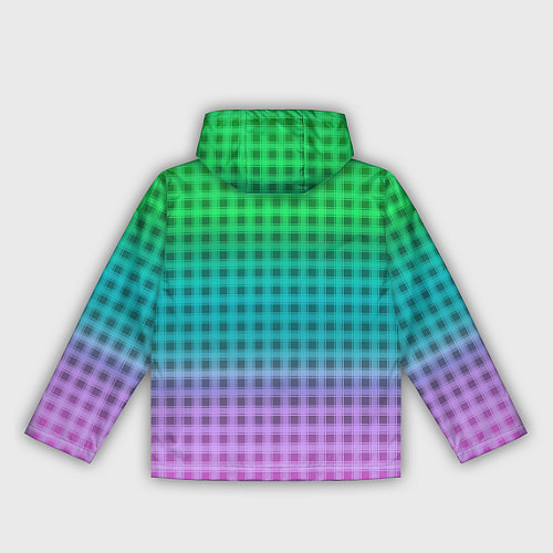 Женская ветровка Gradient lilac green plaid / 3D-Черный – фото 2