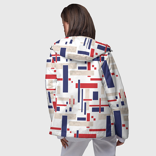 Женская ветровка Геометрический узор Орион красно-синий на белом / 3D-Черный – фото 4