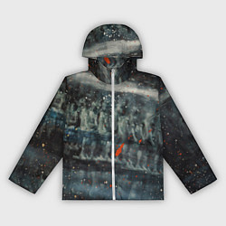 Ветровка с капюшоном женская Абстрактные тени и капли красок, цвет: 3D-белый