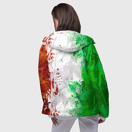 Женская ветровка Флаг Италии - кляксы / 3D-Черный – фото 4