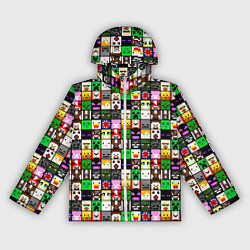 Ветровка с капюшоном женская Minecraft characters, цвет: 3D-белый