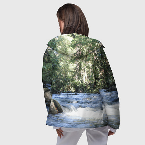 Женская ветровка Течёт река в лесу / 3D-Черный – фото 4