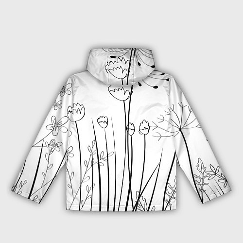 Женская ветровка Цветочный черно-белый орнамент / 3D-Черный – фото 2