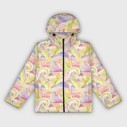 Ветровка с капюшоном женская Цветные карандаши графика, цвет: 3D-черный