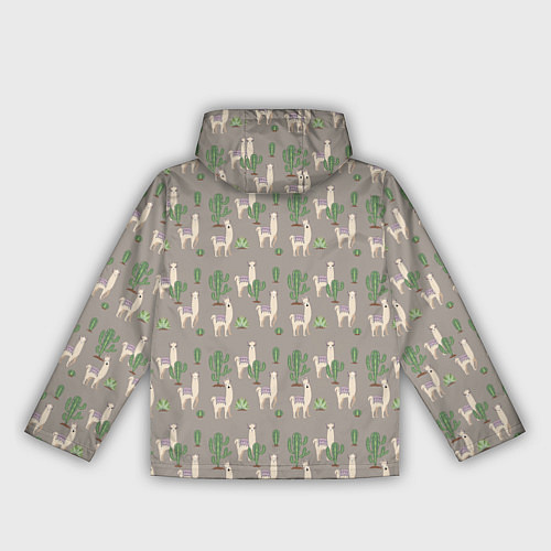 Женская ветровка Три забавных ламы среди кактусов / 3D-Белый – фото 2