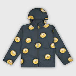 Ветровка с капюшоном женская Грусть смайла, цвет: 3D-черный