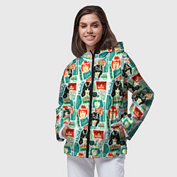 Ветровка с капюшоном женская Pleasant dreams, цвет: 3D-черный — фото 2