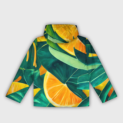 Женская ветровка Листья монстеры и дольки апельсинов / 3D-Белый – фото 2