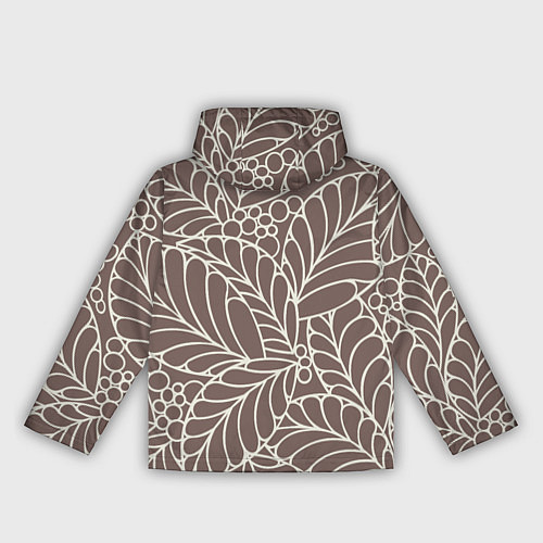 Женская ветровка Кофеиновый паттерн из листьев / 3D-Черный – фото 2