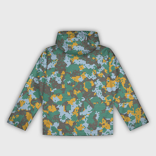 Женская ветровка Цифровой камуфляж - зелено-голубой / 3D-Белый – фото 2