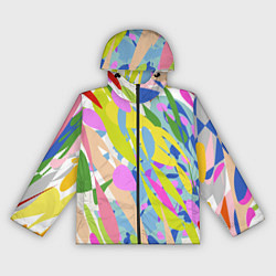 Ветровка с капюшоном женская Краски лета абстракция, цвет: 3D-черный