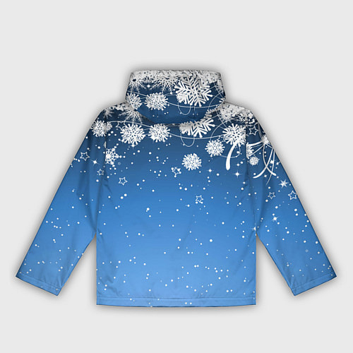 Женская ветровка Снежный узор на синем фоне / 3D-Белый – фото 2