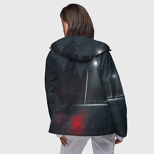 Женская ветровка Крутая бэха на ночной трассе / 3D-Черный – фото 4