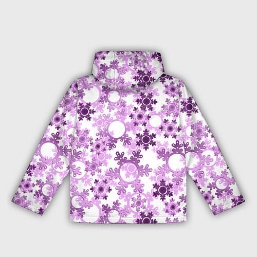 Женская ветровка Розовые снежинки на белом фоне Новогодний декор / 3D-Черный – фото 2