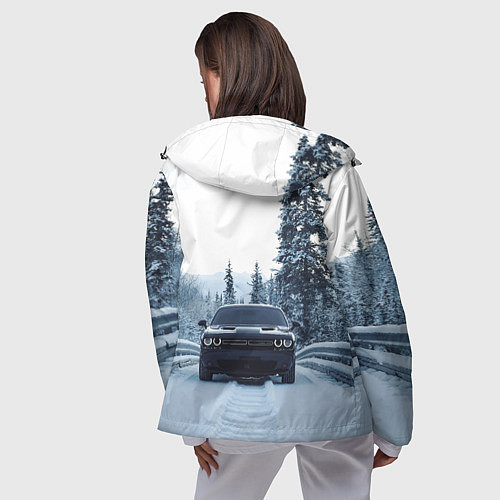 Женская ветровка Dodge in winter forest / 3D-Черный – фото 4