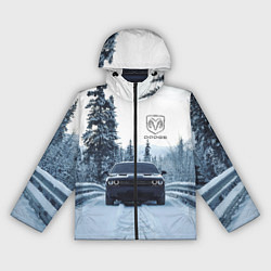 Ветровка с капюшоном женская Dodge in winter forest, цвет: 3D-черный