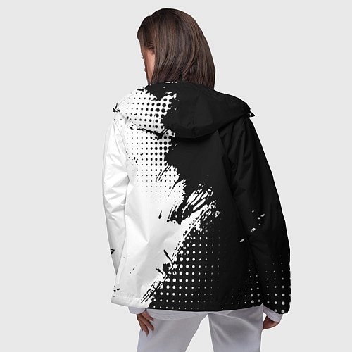 Женская ветровка Mitsubishi - черно-белая абстракция / 3D-Черный – фото 4