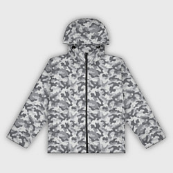 Ветровка с капюшоном женская Камуфляж М-21 серый, цвет: 3D-черный