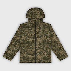 Ветровка с капюшоном женская Камуфляж AOR-1 мелкий, цвет: 3D-черный