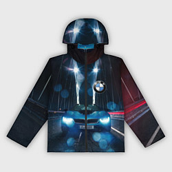 Ветровка с капюшоном женская Бэха на ночной дороге попала под ливень, цвет: 3D-черный