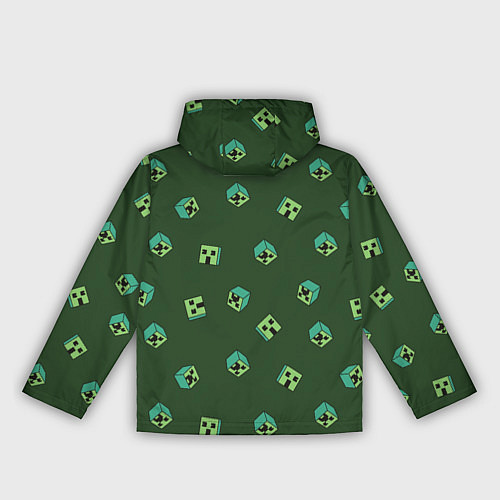 Женская ветровка Minecraft - зеленые лица / 3D-Черный – фото 2