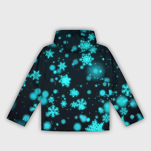 Женская ветровка Неоновые снежинки на черном фоне / 3D-Черный – фото 2