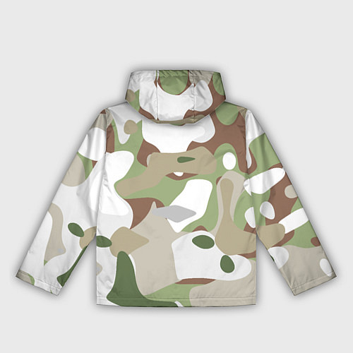 Женская ветровка Камуфляж зимний лес крупный / 3D-Черный – фото 2