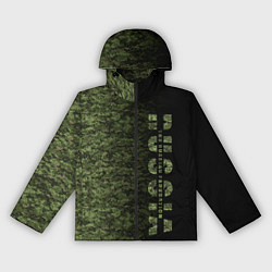Ветровка с капюшоном женская Камуфляж Russian Federation, цвет: 3D-черный