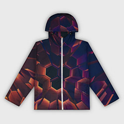 Ветровка с капюшоном женская Абстрактные металл и лучи, цвет: 3D-белый