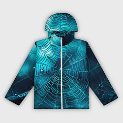 Ветровка с капюшоном женская Halloween паутина, цвет: 3D-белый