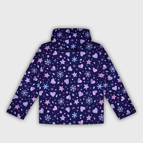 Женская ветровка Новогодние сердечки / 3D-Черный – фото 2