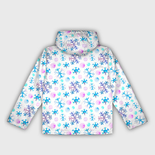 Женская ветровка Снежинки - новый год / 3D-Белый – фото 2