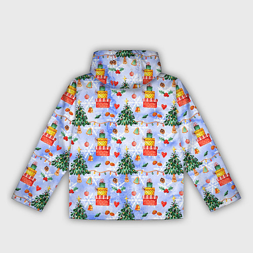 Женская ветровка Новый год - елки и подарки / 3D-Черный – фото 2