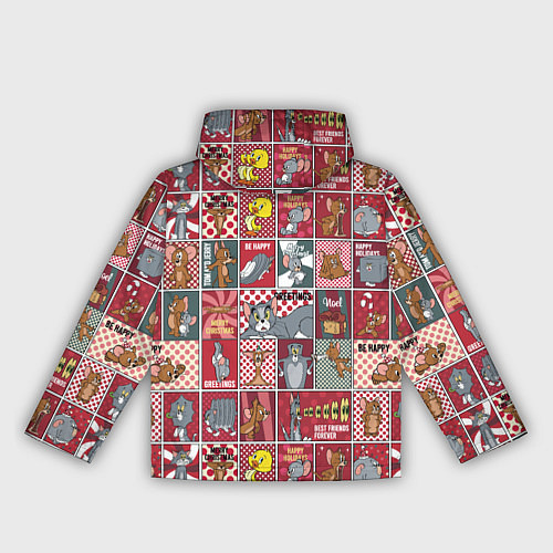Женская ветровка Новогодний паттерн Том и Джерри / 3D-Белый – фото 2