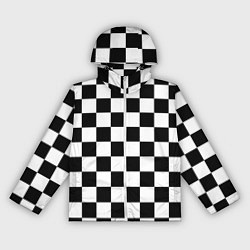 Ветровка с капюшоном женская Шахматные клетки - текстура, цвет: 3D-белый