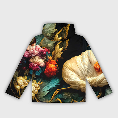 Женская ветровка Винтажные цветы акварелью / 3D-Черный – фото 2