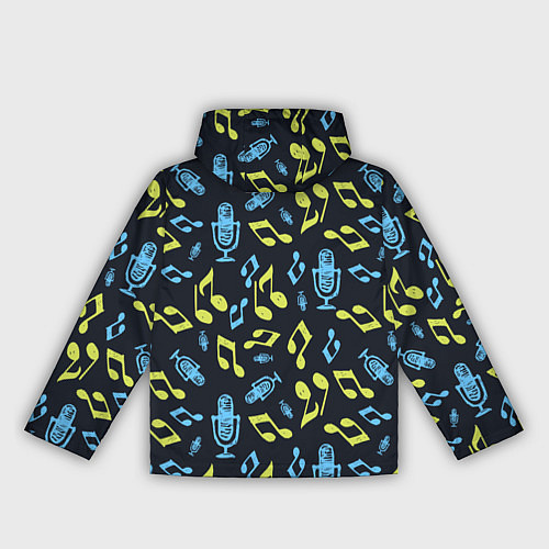 Женская ветровка Микрофон и ноты / 3D-Черный – фото 2