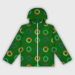 Женская ветровка Зеленые рождественские венки омелы