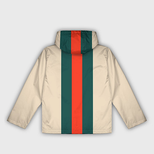 Женская ветровка Полосы триколор красный зеленый / 3D-Черный – фото 2